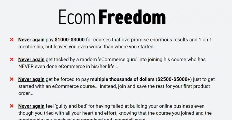 Ecom Freedom Amazon FBA Course By Dan Vas
