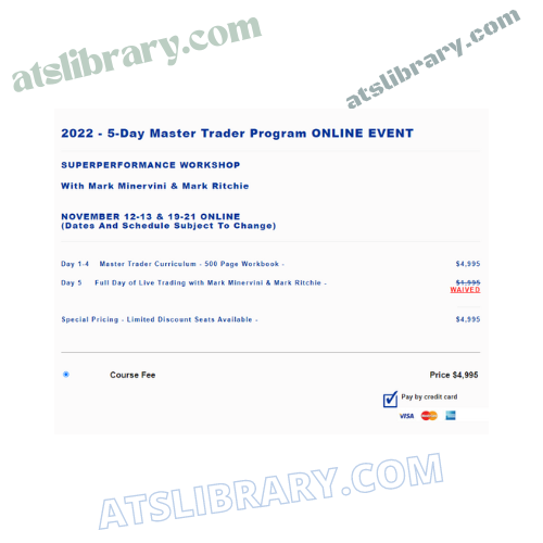 2022 - 5-Day Master Trader Program ONLINE EVENT