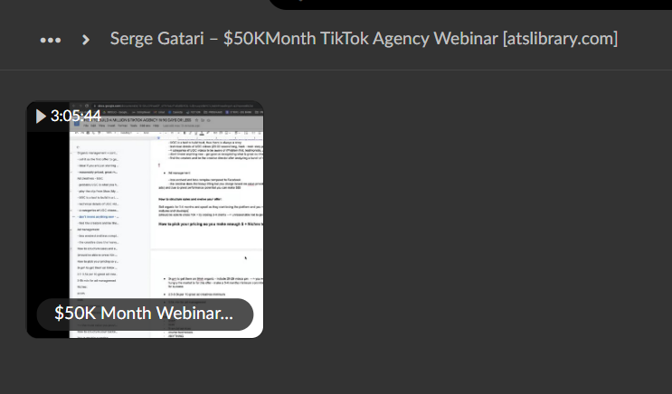 Serge Gatari – $50K/Month TikTok Agency Webinar