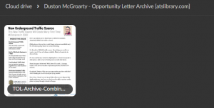 Duston McGroarty – Opportunity Letter Archive